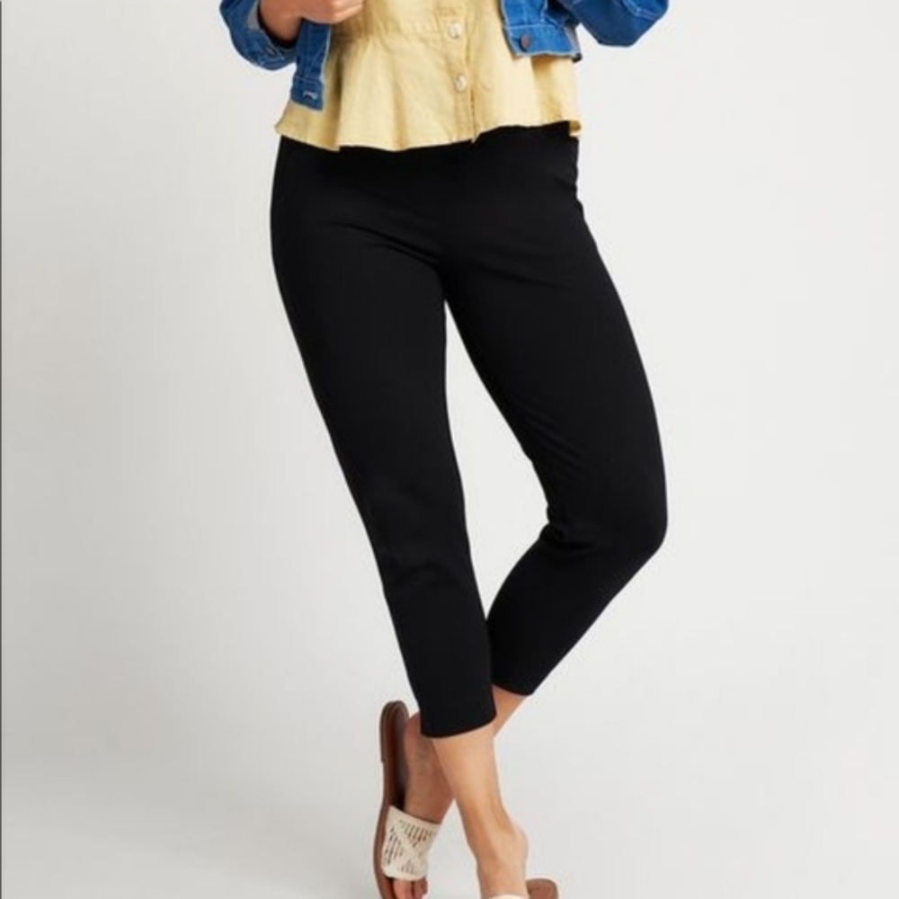 💘 Betabrand Crop Skinny Leg Black Yoga Dress Pants - Picture 2 of 6
